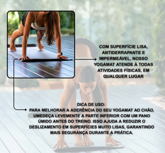 Tapete Yoga Mat Colchonete Tatame 1,70mx55cmx5mm Exercício em Casa