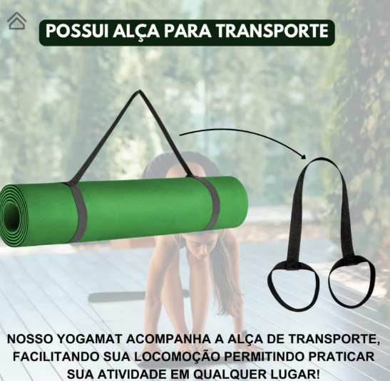 Tapete Yoga Mat Colchonete Tatame 1,70mx55cmx5mm Exercício em Casa