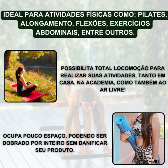 Tapete Yoga Mat Colchonete Tatame 1,70mx55cmx5mm Exercício em Casa