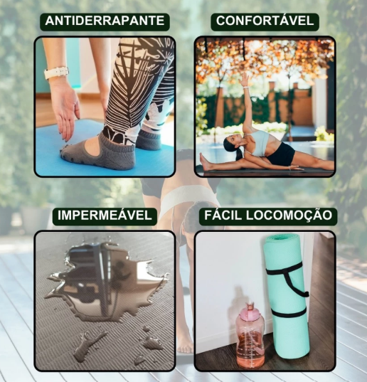 Tapete Yoga Mat Colchonete Tatame 1,70mx55cmx5mm Exercício em Casa