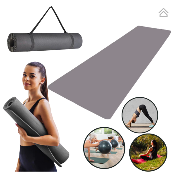 Tapete Yoga Mat Colchonete Tatame 1,70mx55cmx5mm Exercício em Casa