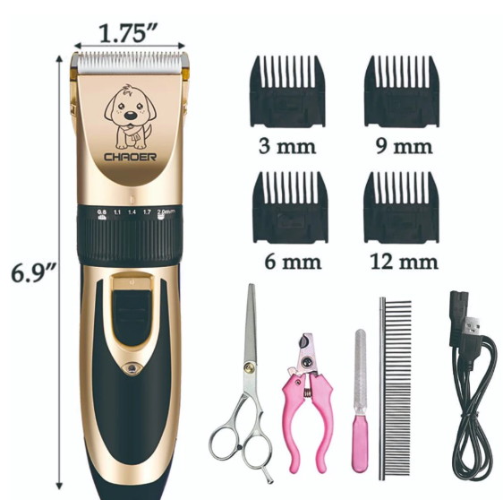 Kit Máquina Para Tosar Pet + Tesoura + Pente + Lixa