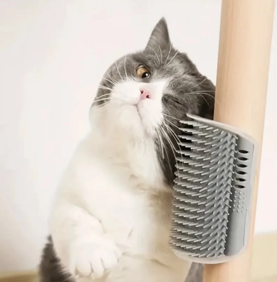 KIT 2 Escovas Auto-Massageadoras para Gatos – Adeus Pelos Soltos e Estresse!