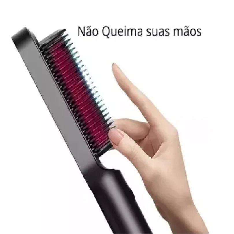 Escova Alisadora de Cabelo tipo Pente Elétrico em Cerâmica