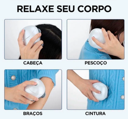 Massageador Elétrico de Cabeça e Couro Cabeludo Relaxante - Recarregável