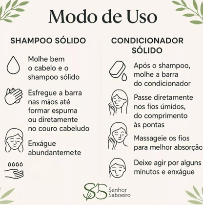 Shampoo Sólido de Aloe Vera - Senhor Saboeiro - Anti Queda e Cabelos Secos e Crescimento Capilar