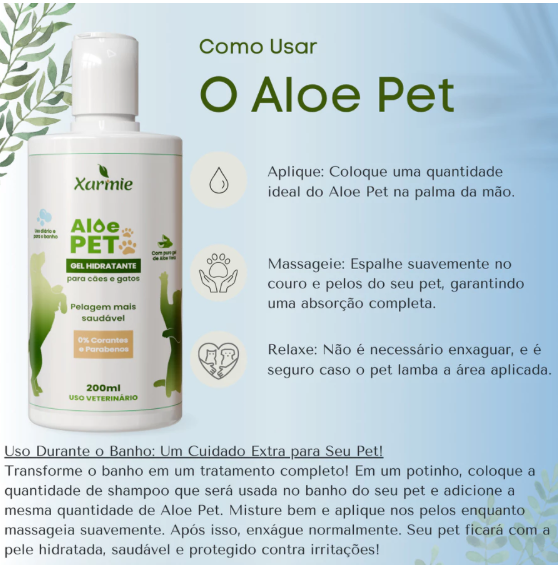 Melhor tratamento para coceira e dermatite Pet - Aloe vera