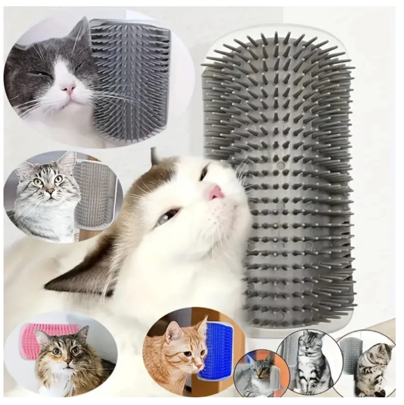 KIT 2 Escovas Auto-Massageadoras para Gatos – Adeus Pelos Soltos e Estresse!