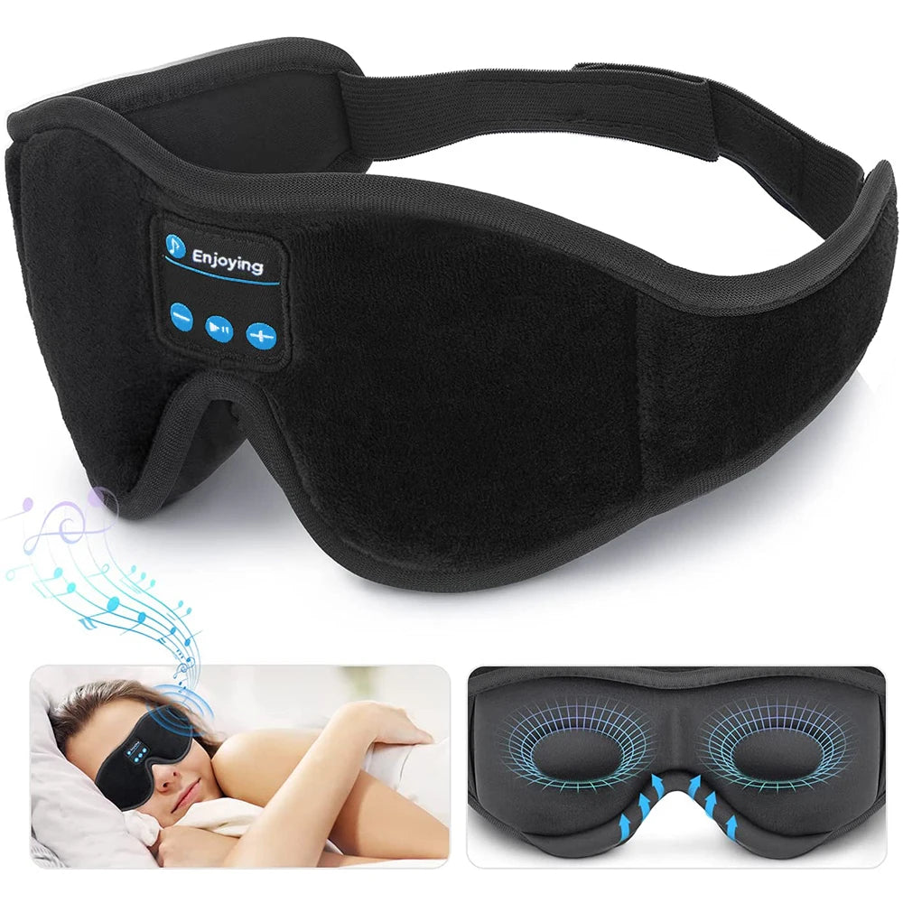Máscara para dormir toca música Bluetooth anti-insônia meditação