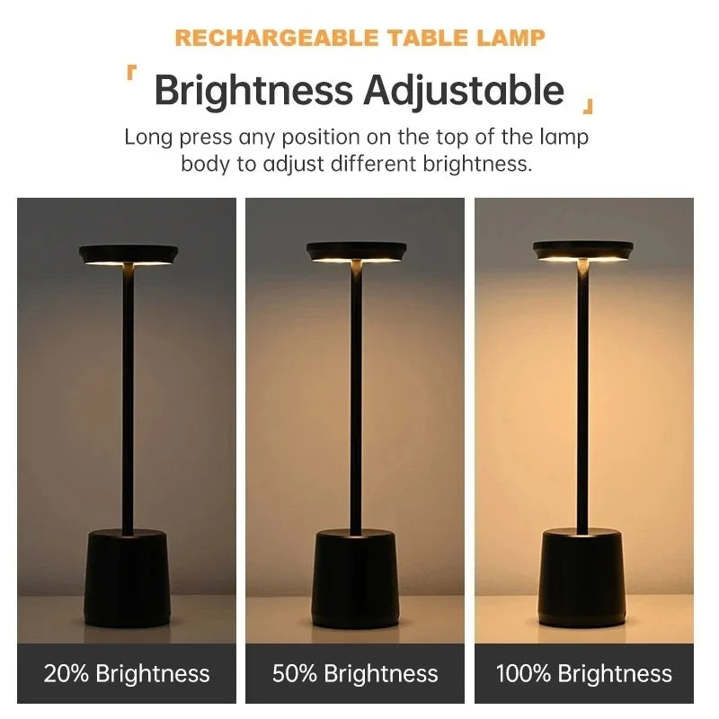Luminária de mesa touch recarregável Decor Sem Fio Moderno