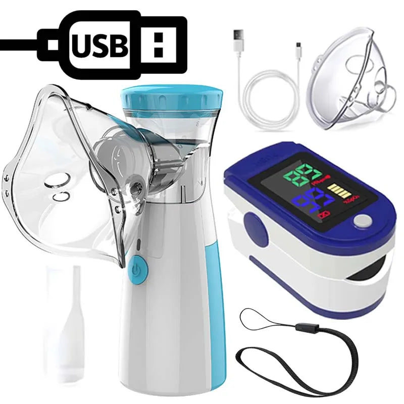 Nebulizador e Inalador Portátil para Crianças e Adultos Carregamento USB