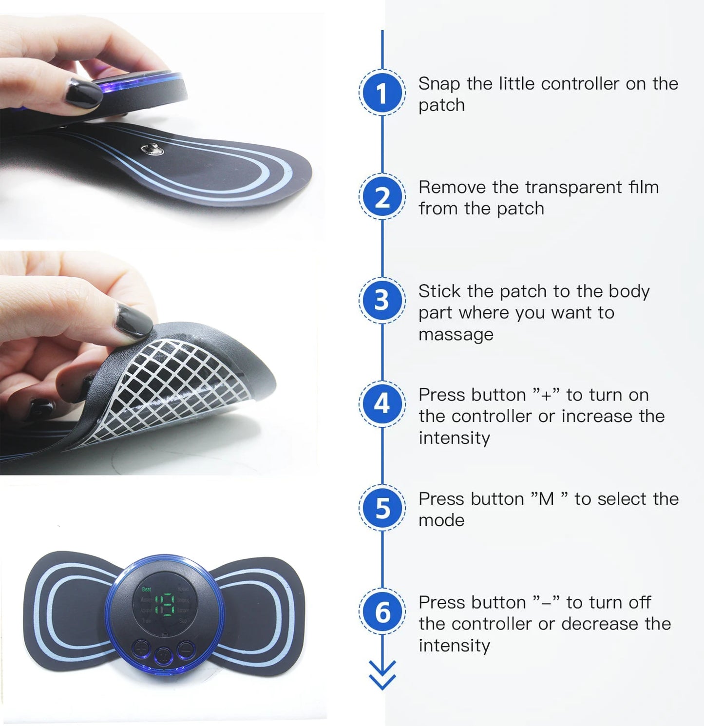 Tapete massageador de pés inteligente + 2 massageadores portáteis adaptáveis a outras partes do corpo