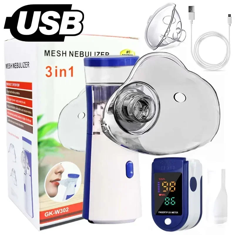 Nebulizador e Inalador Portátil para Crianças e Adultos Carregamento USB