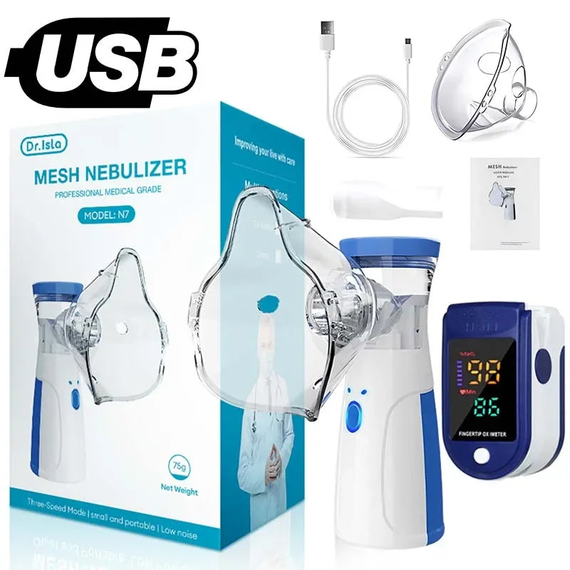 Nebulizador e Inalador Portátil para Crianças e Adultos Carregamento USB
