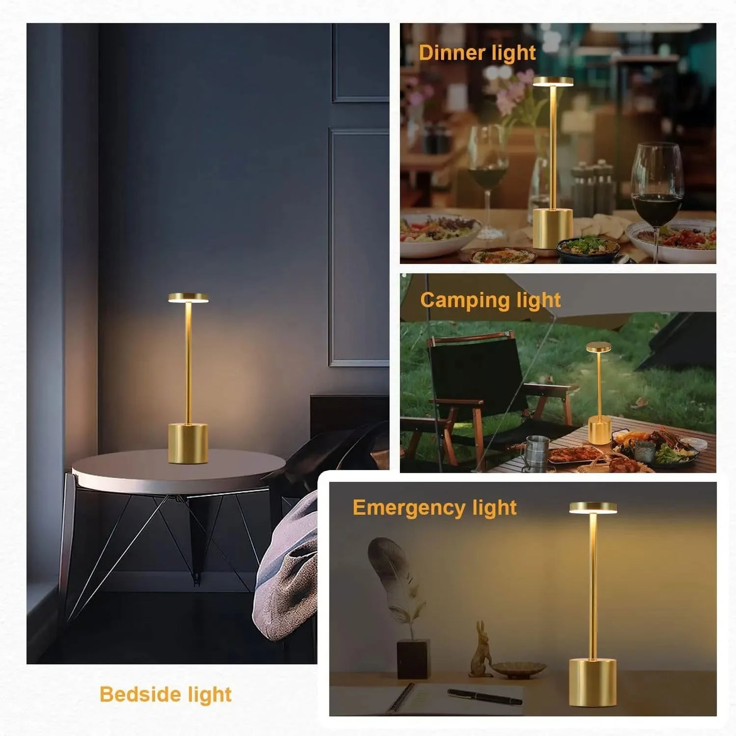 Luminária de mesa touch recarregável Decor Sem Fio Moderno