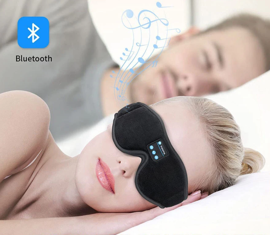 Máscara para dormir toca música Bluetooth anti-insônia meditação