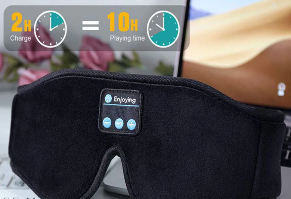 Máscara para dormir toca música Bluetooth anti-insônia meditação